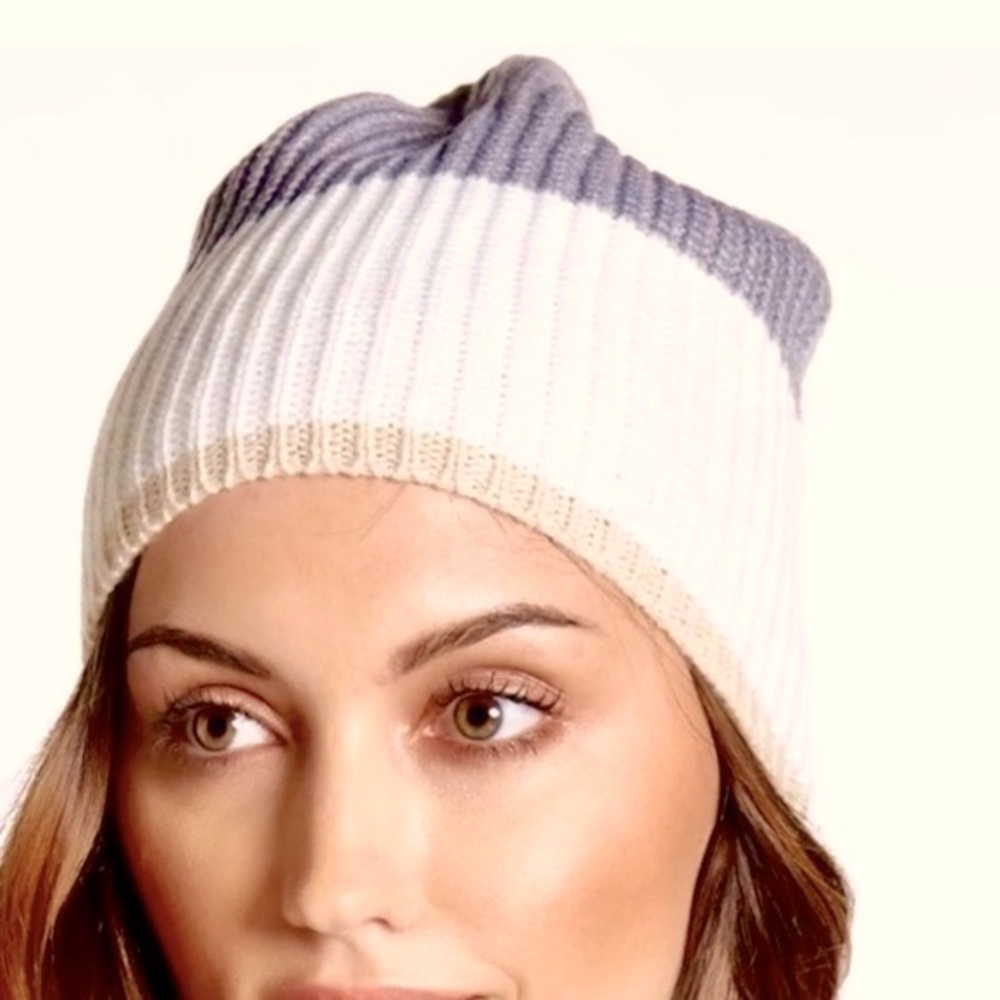 Kate Spade New York Zip Up Beanie Cream Grey Tan
